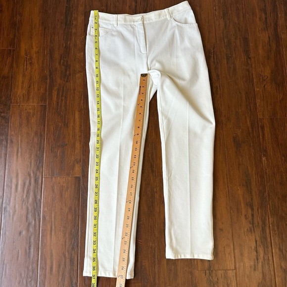 AKRIS PUNTO Ankle-Crop Trousers Pants in White Italian Fabric US 8 W6968 - Picture 10 of 10